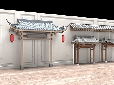 新中式中式美陈 新中式屋檐头