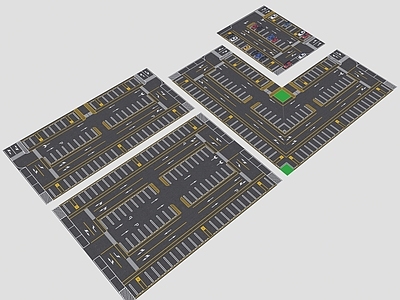 现代其他景观 现代公共停车场 商场停车场 现代停车位 轿车停车位 户外停车场