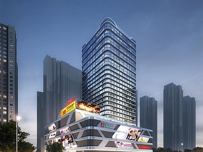 现代酒店建筑 酒店商业综合体