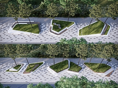 现代景观座椅 景观种植池 户外坐凳 花坛 树池