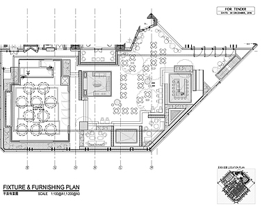 现代自助餐厅 宴会厅自助餐厅 施工图