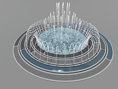 现代新中式喷泉 广场旱喷
