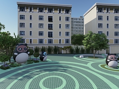 现代口袋公园 圆环熊猫社区空间