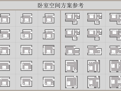 现代简约卧室 主卧衣帽间 别墅 大 民宿 施工图