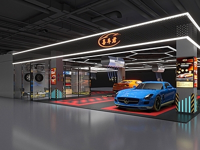 现代其他商业空间 洗车店
