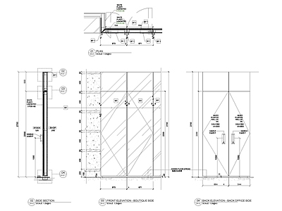 现代门节点 店防火板节点 施工图