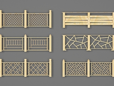 现代栏杆 木头栅栏 栏杆