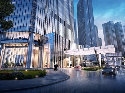 现代办公楼 超高层办公楼 城市商业办公综合 酒店 办公 商业裙楼设计