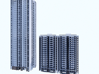 现代新中式多层住宅 居住区建筑 现代住宅建筑