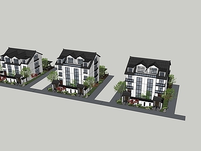 中式多层住宅 中式排屋别墅