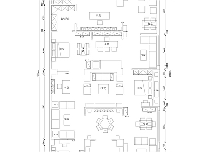 新中式中式商场 家具展厅方案 新中式家具布局 旗舰店 施工图