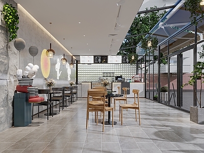 现代奶茶店 咖啡店