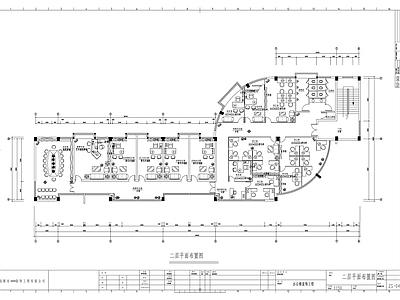 现代整体办公空间 房产公司办公室装 施工图