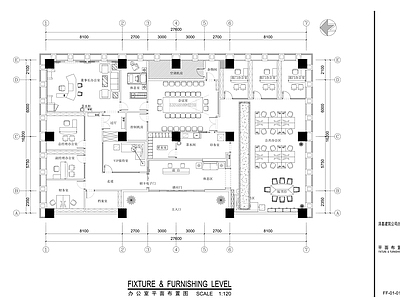 现代整体办公空间 建筑工程办公空间 施工图