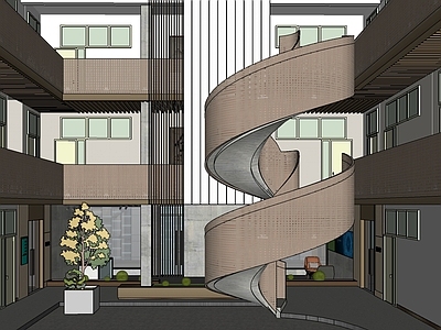 极简原木其他学校空间 学校大厅