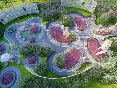 现代简约小区景观 植物科普园 植物乐园 植物导视牌