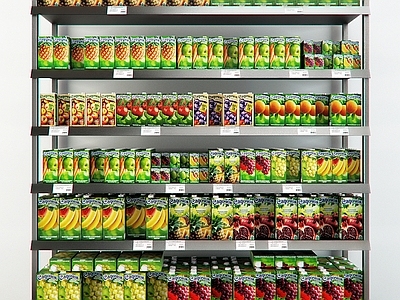 现代轻奢其他柜子 超市货架 商品架 物品标签 货柜 果汁
