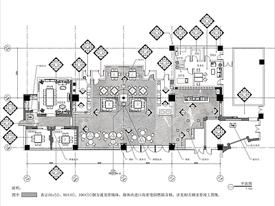 现代复古中餐厅 东南亚菜餐厅 主题餐厅 施工图