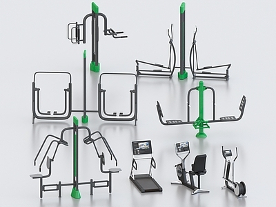 运动器材 健身器材 卧推架 跑步机 动感单车 划船机