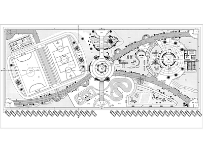 现代公园景观 休闲公园 森林公园 小游园 公园地形图 施工图