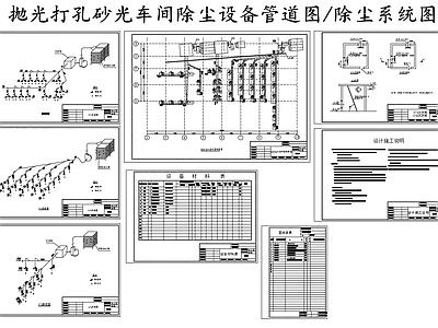 现代其他节点详图 抛光车间除尘系统 车间除尘设备管道 施工图 节点详图