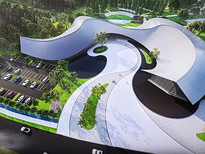 现代新中式其他商业建筑 游客服务中心 异形 异形建筑 现代建筑 新中式建筑