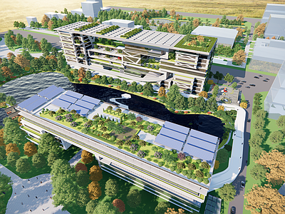 现代其他商业建筑 现代生态鸟瞰