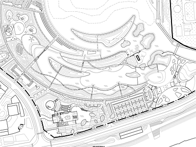现代公园景观 滨湖平面 施工图