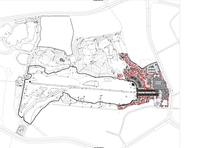 现代新中式公园景观 公园地形图 湿地公园 生态公园核心区 施工图
