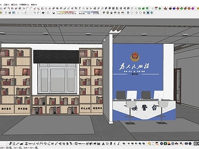 现代简约办公大堂 公安走廊办事厅 公安局内装