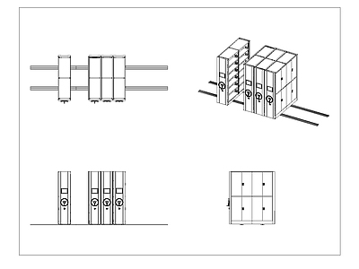 现代柜子 密集柜 档案柜 施工图