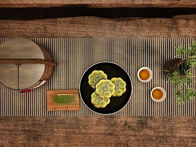 食物饮料 中式糕点礼盒 绿豆糕点心 中秋节月饼 中式食盒礼盒 茶水茶具茶杯