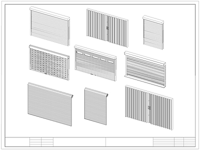 现代门 卷帘 卷闸 车库 施工图