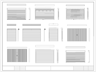 现代门 卷帘 卷闸 车库 施工图