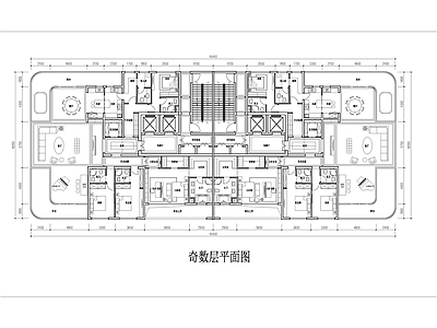 现代住宅楼建筑 四代宅 侧厅350户型 创新平面图 施工图