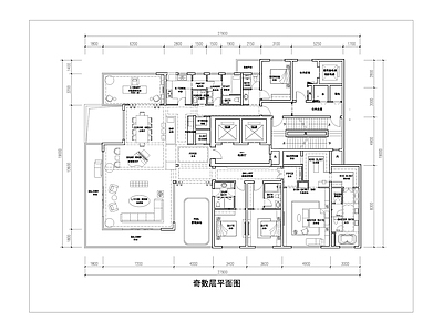 现代住宅楼建筑 四代宅大平层户型 转角观景 空中 创新大高层平面图 施工图