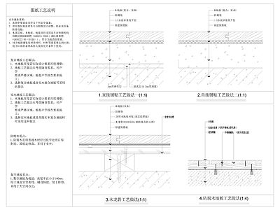 现代地面节点 木地板安装大样 施工图