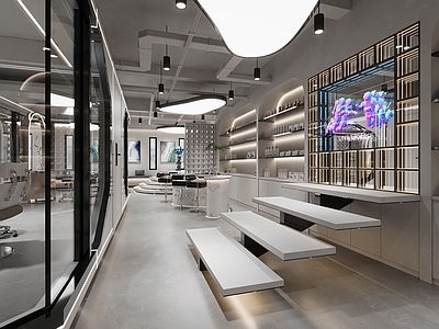 现代美发店 侘寂风理发店 美容美发