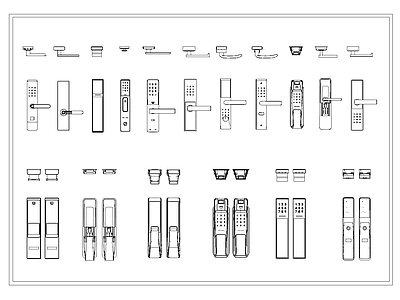 现代其他图库 智能锁 密码锁 把手 锁 施工图