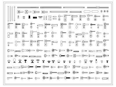 现代其他图库 把手 拉手 锁 施工图