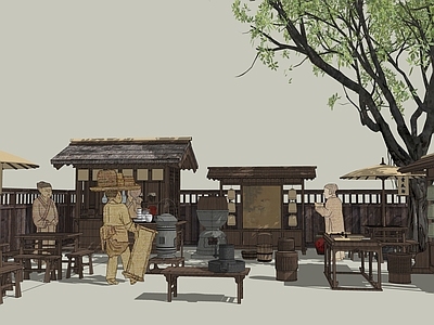 中式其他文化空间 宋式美学 撵茶图 宋代影视道具 宋风茶饮空间