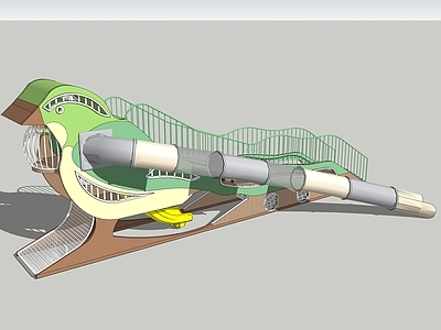 现代儿童游乐区 鹦鹉 滑梯