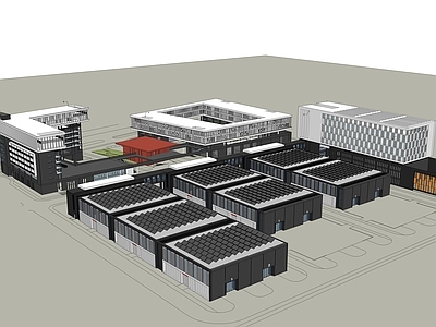 现代办公楼 建材市场 办公楼 产业园 软件园