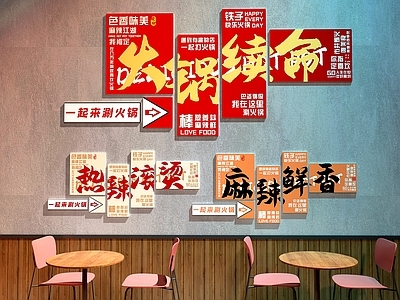 现代火锅店 火锅店打卡墙 火锅店装饰画 装饰画 国潮画