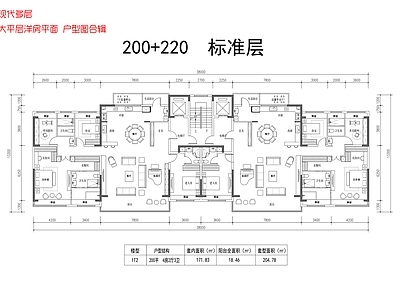 现代住宅楼建筑 现代多层住宅 大平层洋房 平面户型图合辑 施工图