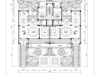 现代新中式住宅楼建筑 5F叠墅 平层墅类 施工图