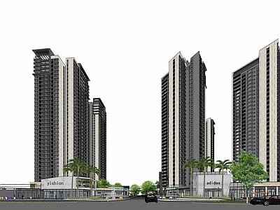 现代商场建筑 商业裙楼 商业高层 mall 小区商业 商业街