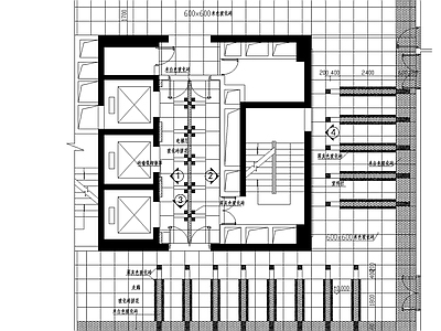 现代电梯厅 物委办公楼电梯厅 施工图