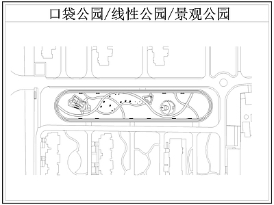 现代公园景观 口袋公园 线性公园 带状公园 施工图