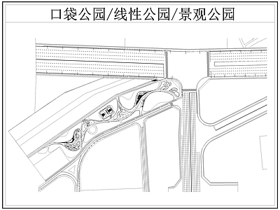 现代公园景观 口袋公园 线性公园 带状公园 施工图